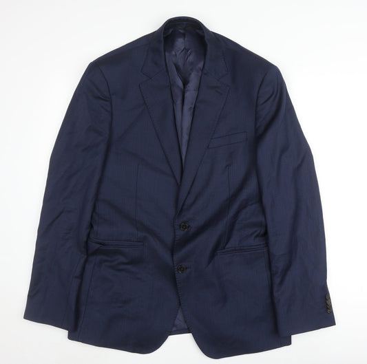 T.M. Lewin Men's Blue Slim Fit Blazer 43R