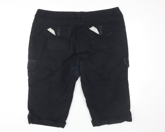 Gloria Vanderbilt Women's Plus Size Black Cargo Shorts