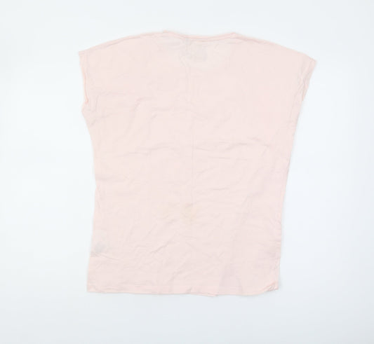 Womens UK Size 12 Weird Fish Pink Cotton T-Shirt
