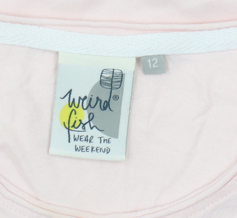 Weird Fish Pink Women's Cotton T-Shirt Size 12
