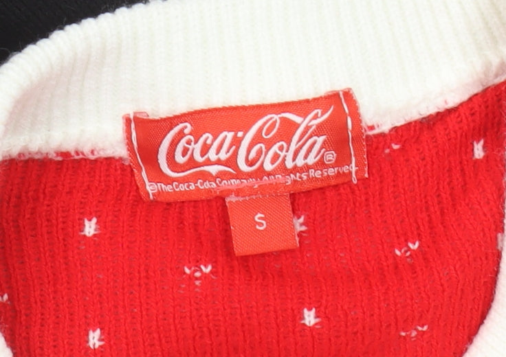 Coca-Cola Men's Black Christmas Jumper, Size S, Crew Neck