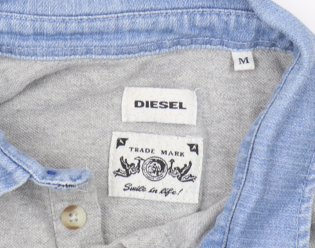 Diesel Unisex Grey Polo Shirt M - Casual Cotton Top