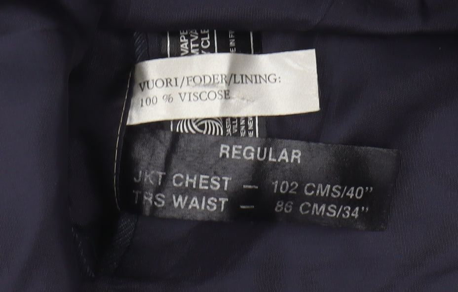 Boss Men's Blue Striped Blazer 40R Notch Lapel