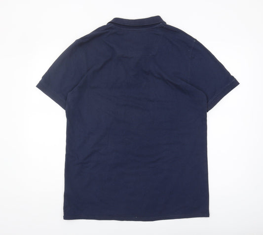 Threadbare Men's Blue Polo Shirt L Cotton Blend