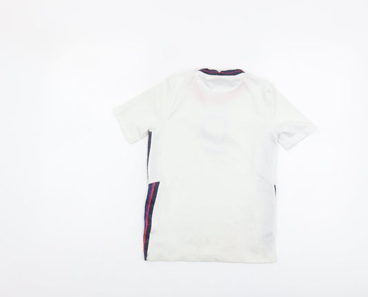 Nike Boys White Football T-Shirt S - Sports Style