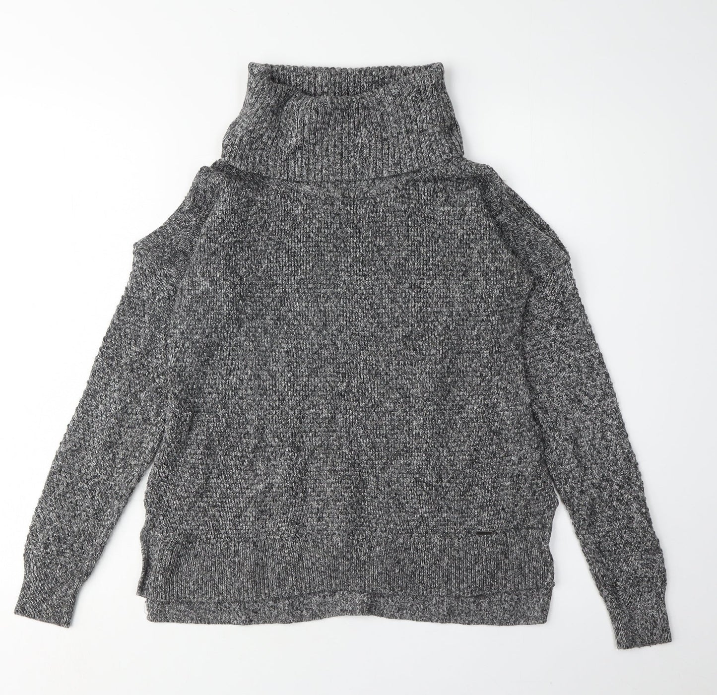 Hollister Women's Grey Roll Neck Jumper XS