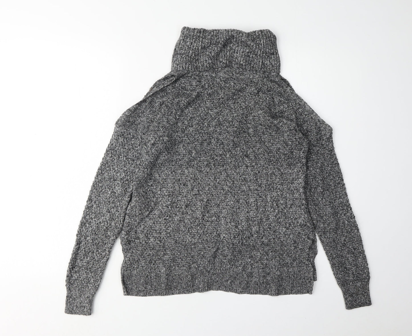 Hollister Women's Grey Roll Neck Jumper XS