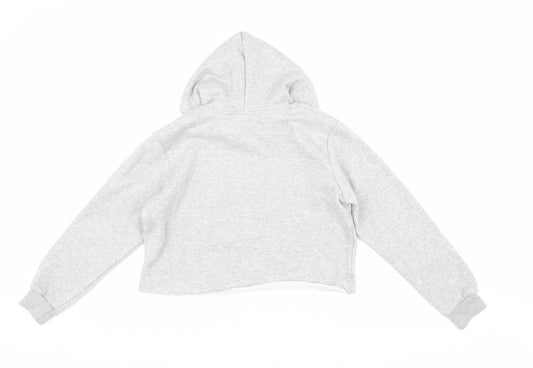 Hype Girls Grey Cotton Hoodie Pullover, 13 Years, Hooded Casual