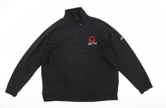 Reebok Men's Black 1/4 Zip Sweatshirt Size L