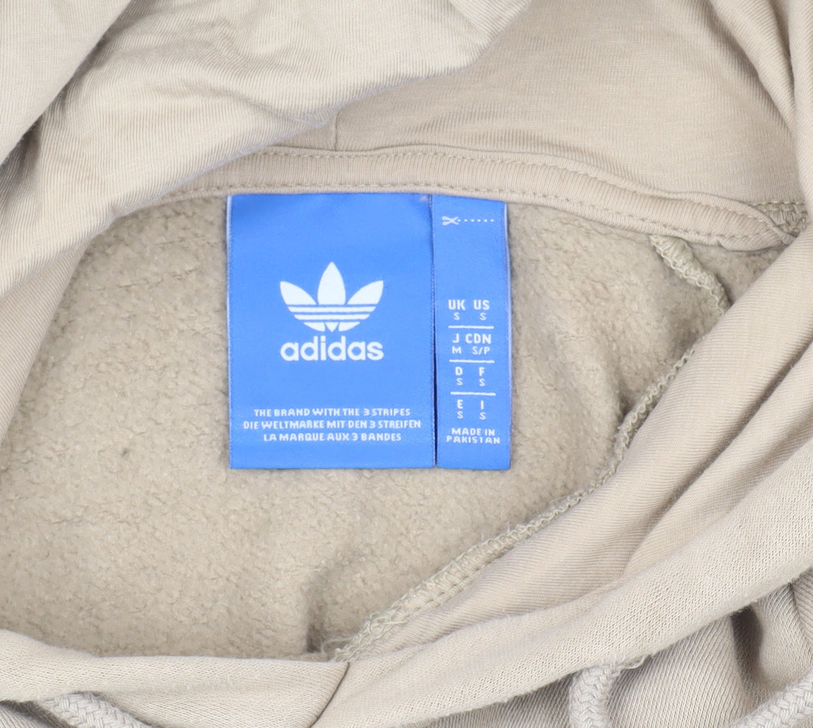 Adidas Men’s Beige Pullover Hoodie, Size S, Graphic Print