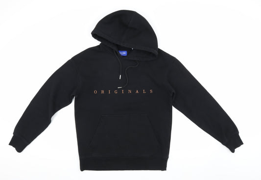 Mens UK S Regular JACK & JONES Black Pullover Hoodie
