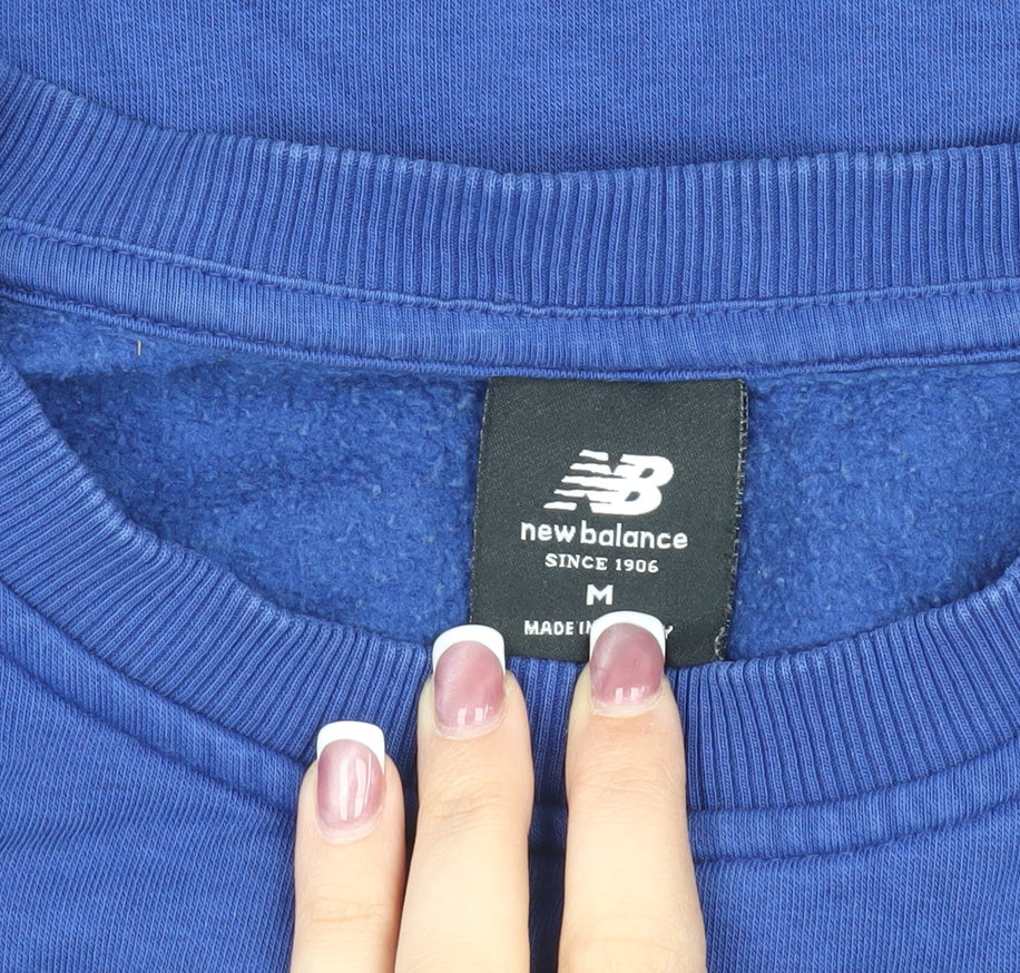 New Balance Blue Unisex Sweatshirt M Pullover Crew Neck
