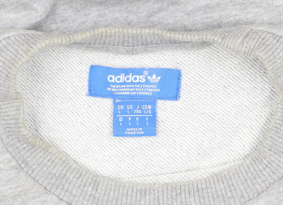 Adidas Men's Grey Pullover Sweatshirt, Size L