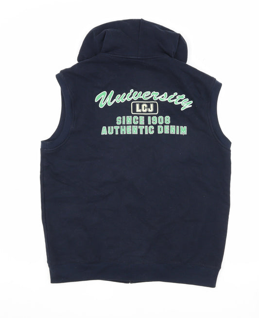 Lee Cooper Men's Blue Hooded Sleeveless Jacket M