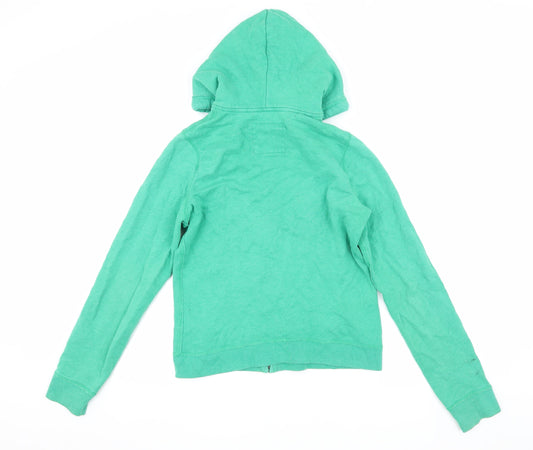 Hollister Women's Green Hooded Jacket - Medium