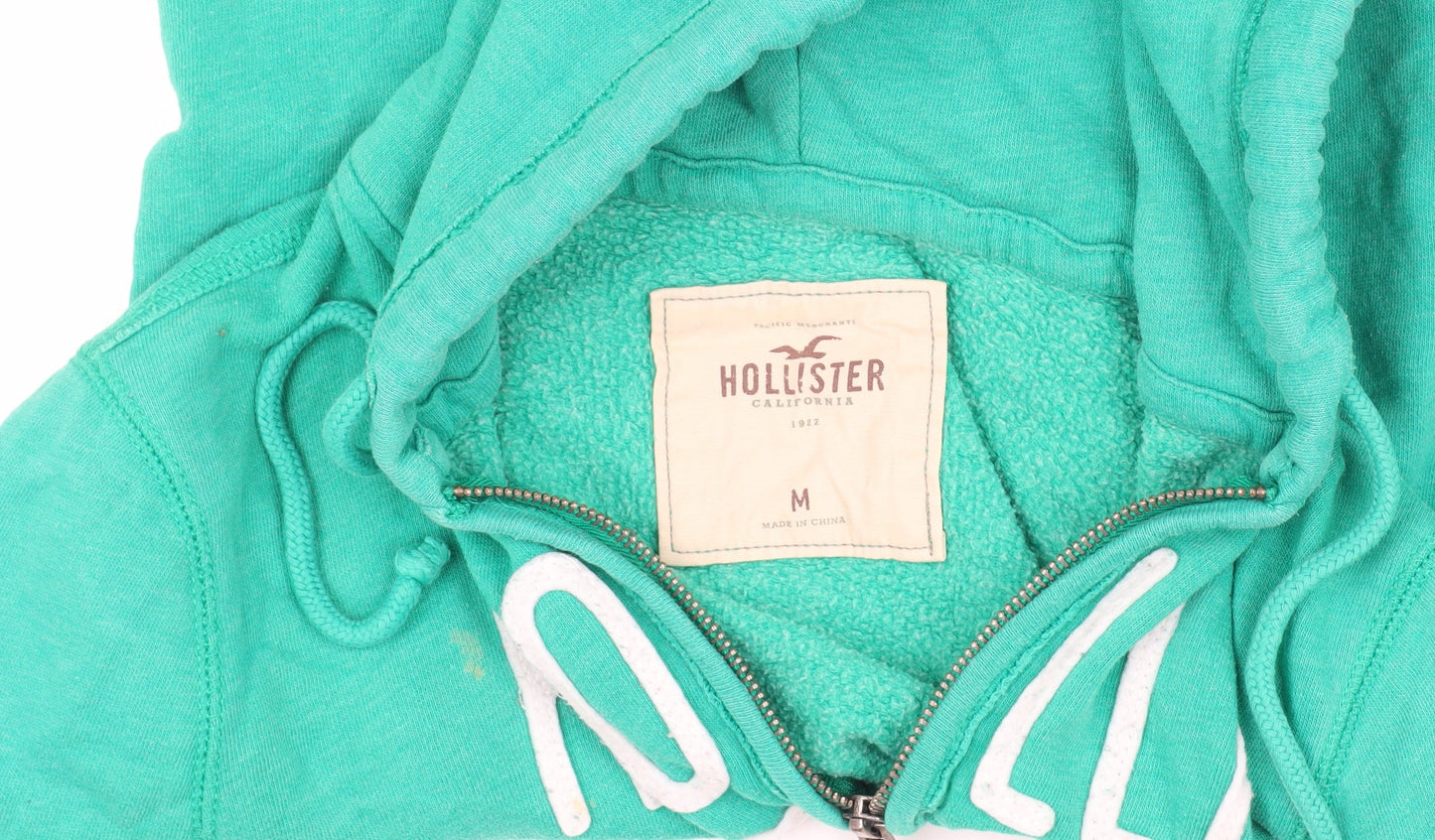 Hollister Women's Green Hooded Jacket - Medium