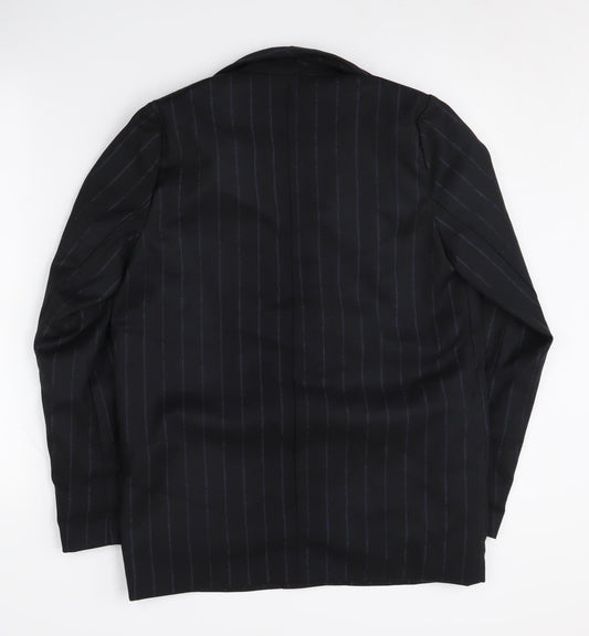 Daphnea Women's Black Pinstripe Blazer S - Classic Business Jacket