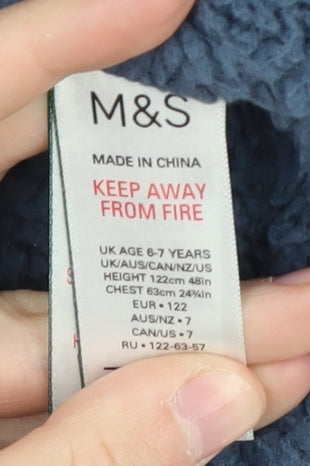 Brand and care label for Marks & Spencer girls’ red puffer jacket 6-7 years
