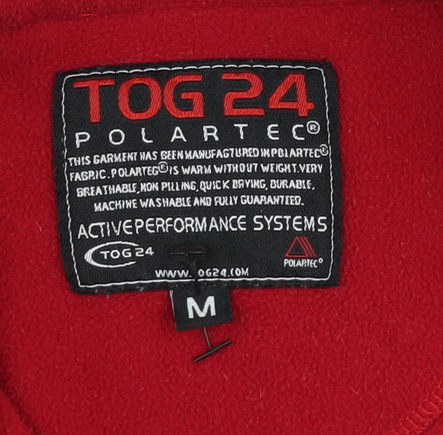 TOG 24 Men's Red Fleece Hoodie, M, 1/2 Zip Style