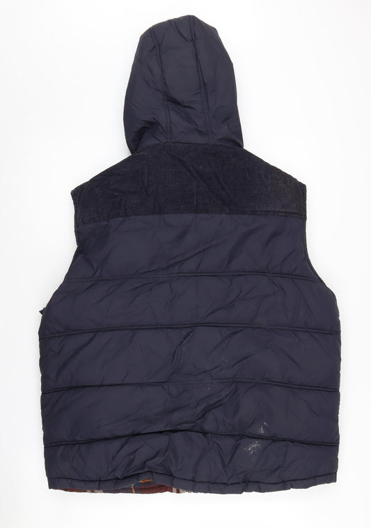 Easy Men's Blue Puffer Waistcoat, Hooded, Size L