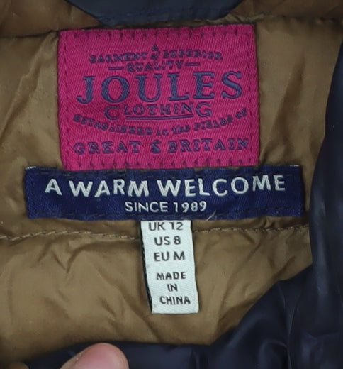 Joules Women's Blue Puffer Waistcoat Size 12