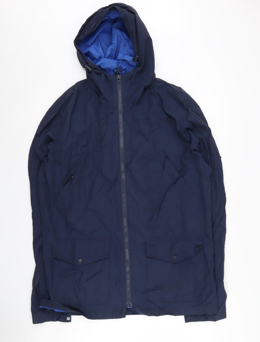 Jack Wills Men's Blue Parka Jacket, L, Hooded