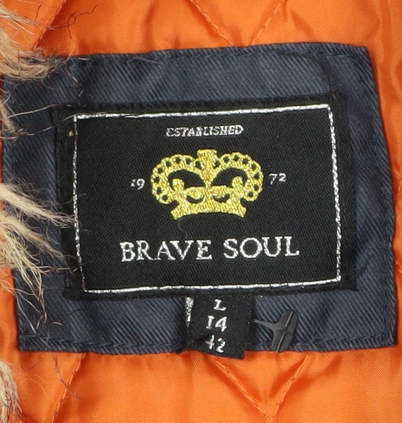 Brave Soul Women's Blue Parka Jacket Size L
