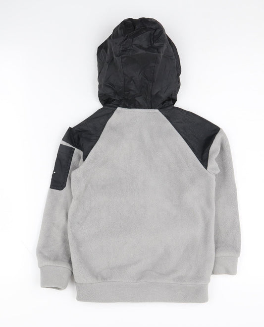 URBN-DEPT Boys Black Grey Fleece Jacket, Size 6 Years