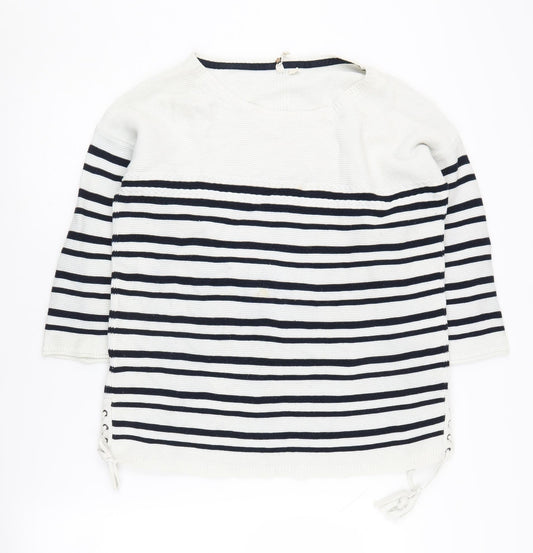White Stuff Women's Striped Jumper, Size 12, Round Neck