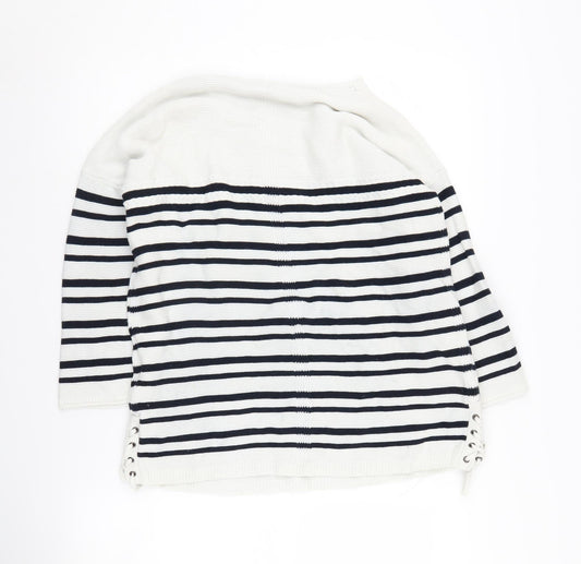 White Stuff Women's Striped Jumper, Size 12, Round Neck