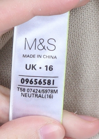 Marks and Spencer Women's Beige Cardigan Size 16