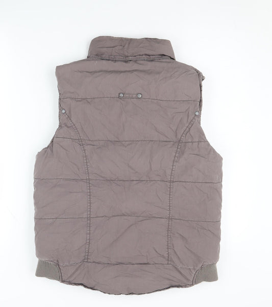 White Stuff Women's Brown Waistcoat Size 12, Zip Pockets