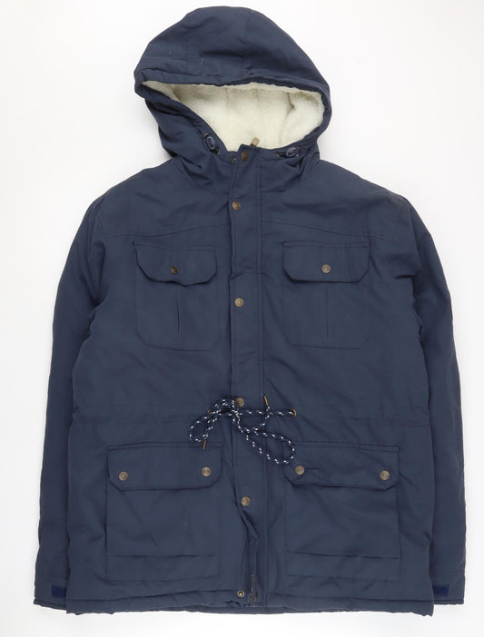 Lee Cooper Men's Blue Hooded Parka Jacket XL