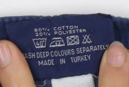 Brand and care label for Lee Cooper Men's Blue Medium Logo Pullover Sweatshirt