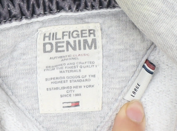 Hilfiger Denim Men’s Grey Pullover Hoodie, Large