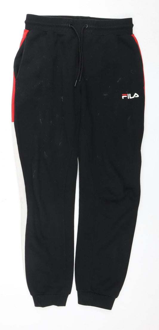 Additional front view of Fila Men's Black Jogger Trousers, size S
