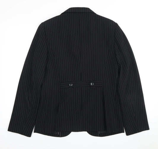 Hobbs Women's Black Pinstripe Blazer Size 14