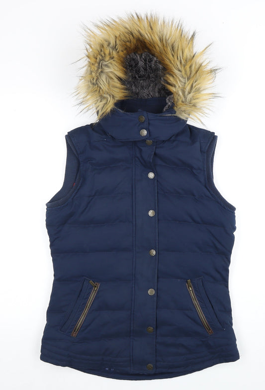 FatFace Women's Blue Hooded Waistcoat Size 8