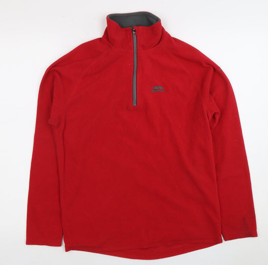 Trespass Men's XS Red Fleece 1/4 Zip Sweatshirt