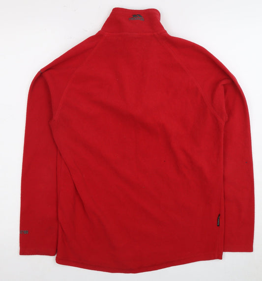 Trespass Men's XS Red Fleece 1/4 Zip Sweatshirt