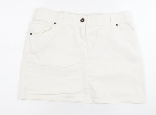 Tommy Hilfiger Women's White Corduroy Skirt Size 10