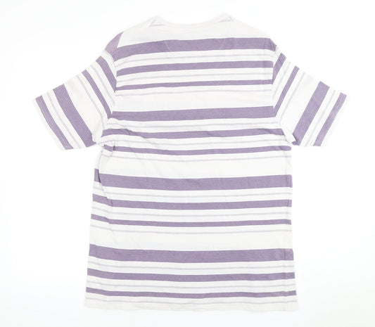 James Pringle Men's Medium Purple Striped T-Shirt