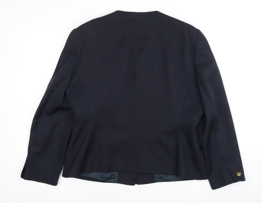 Viyella Women's Blue Wool Suit Jacket Size 16