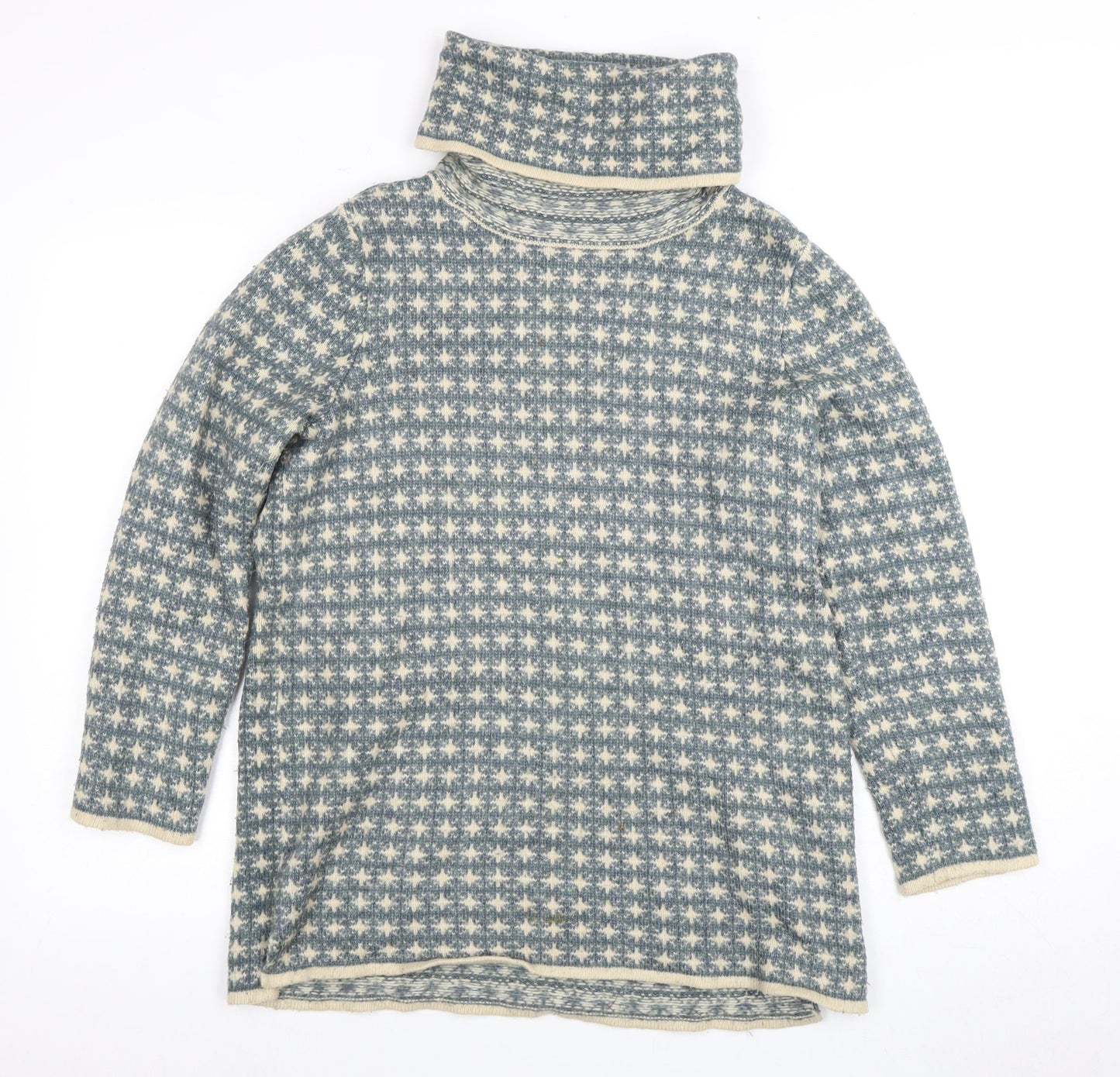 Fat Face Women's Blue Cowl Neck Pullover Jumper, Size 12