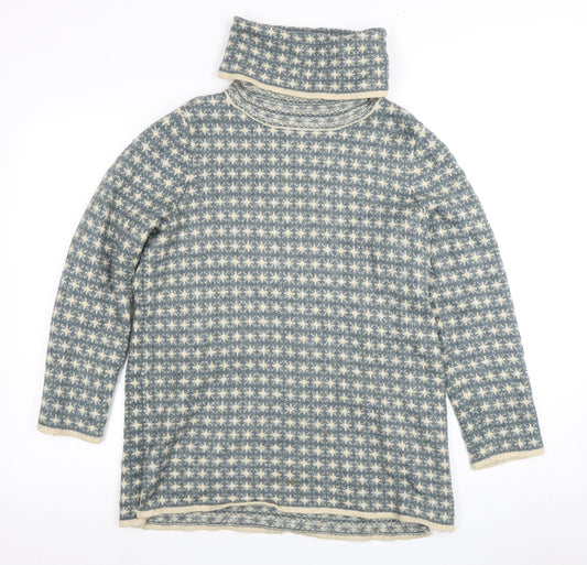 Fat Face Women's Blue Cowl Neck Pullover Jumper, Size 12