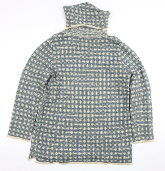 Fat Face Women's Blue Cowl Neck Pullover Jumper, Size 12