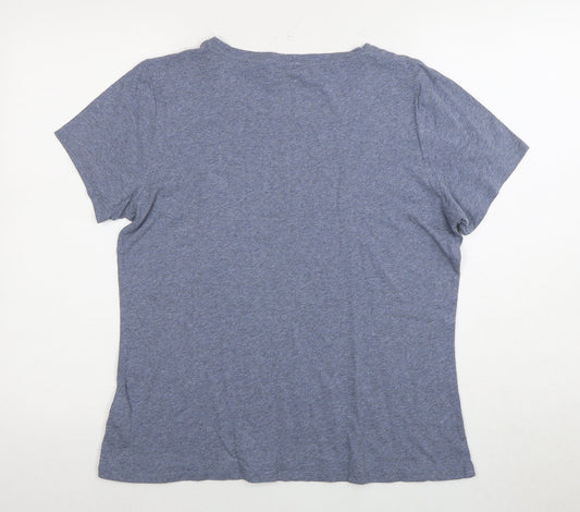 Hobbs Women's Blue Cotton T-Shirt, L, Lightweight, Casual