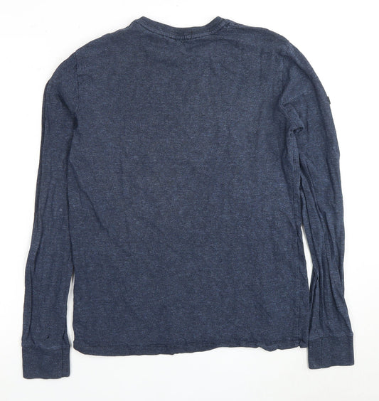 Superdry Men's Blue Cotton Graphic Print T-Shirt M