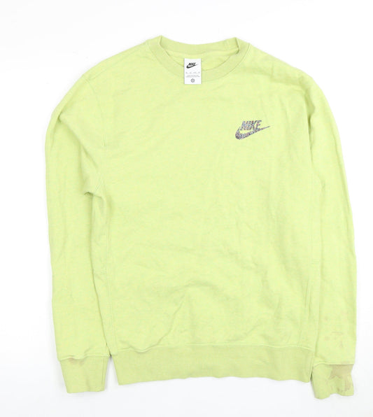 Mens UK XS Regular Nike Green Pullover Sweatshirt