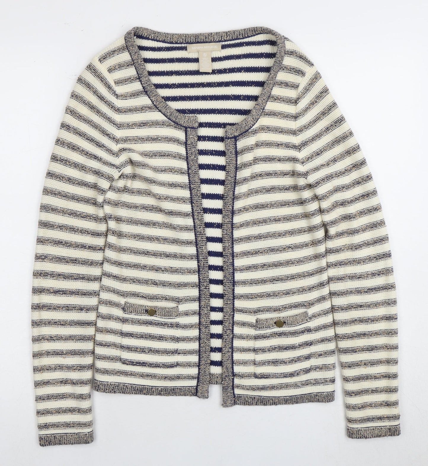 Banana Republic Women's Multicoloured Striped Cardigan XS